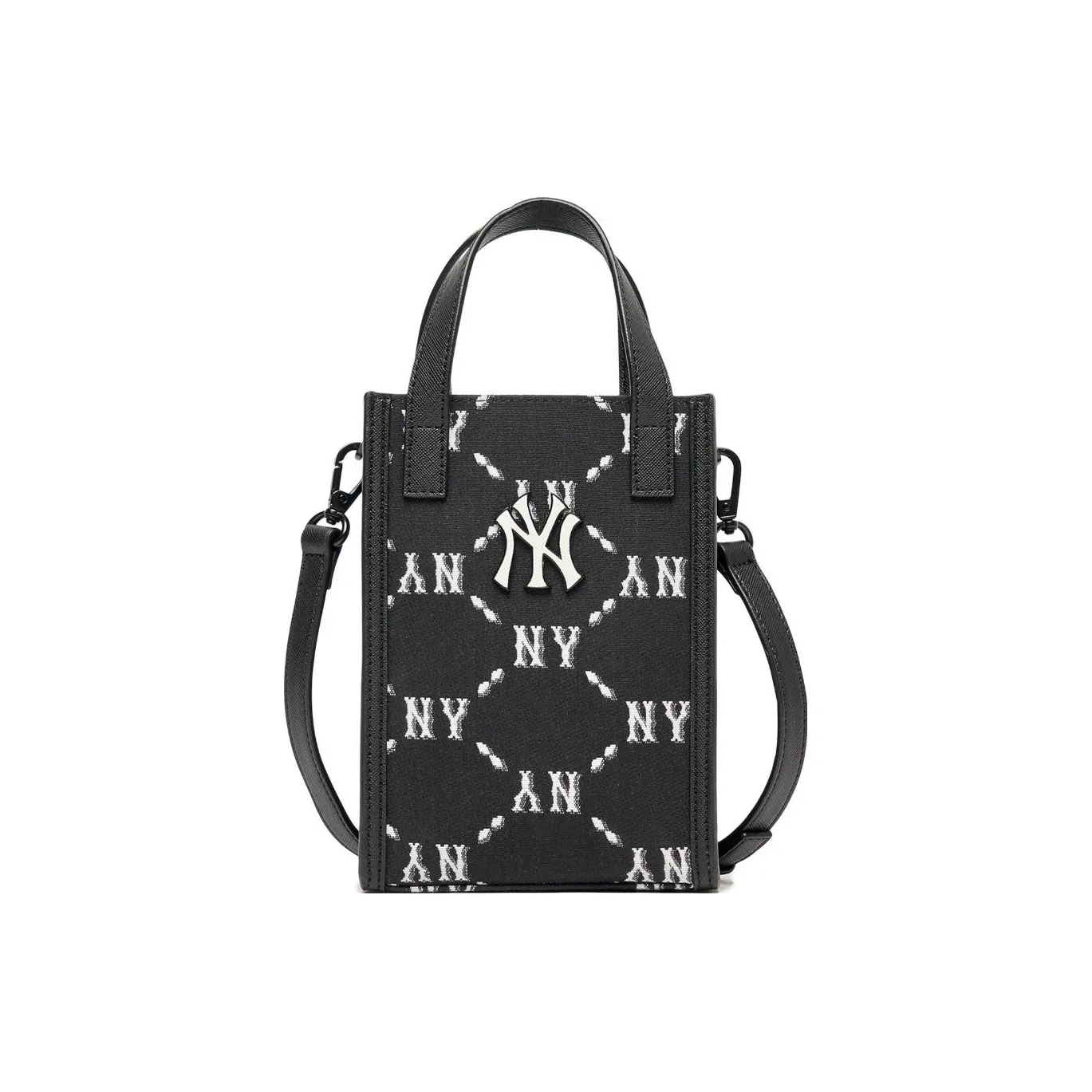 MLB Monogram Collection Polyester Portable One Shoulder Crossbody Cell Phone Pouch Small Size Women's Black