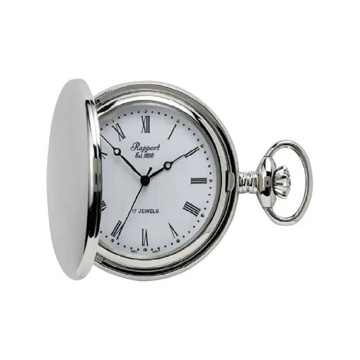RAPPORT Mechanical Movement Metal Pocket Watch 48mm Unisex White