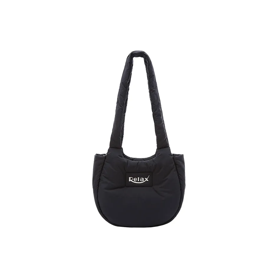 Art Traces Nylon Tote Bag, Shopping Bag, Shoulder Bag Medium Size Unisex Black/Metallic Silver