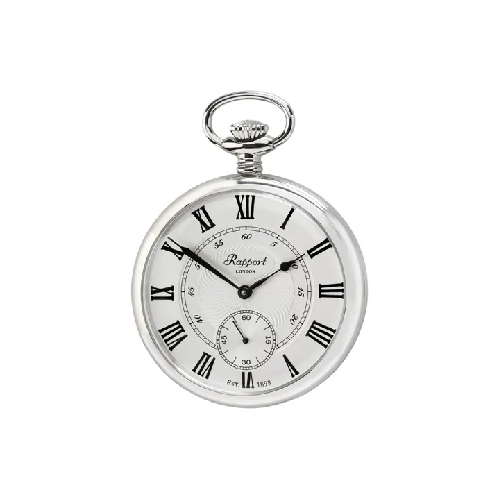 RAPPORT Mechanical Movement Metal Pocket Watch 48mm Unisex White