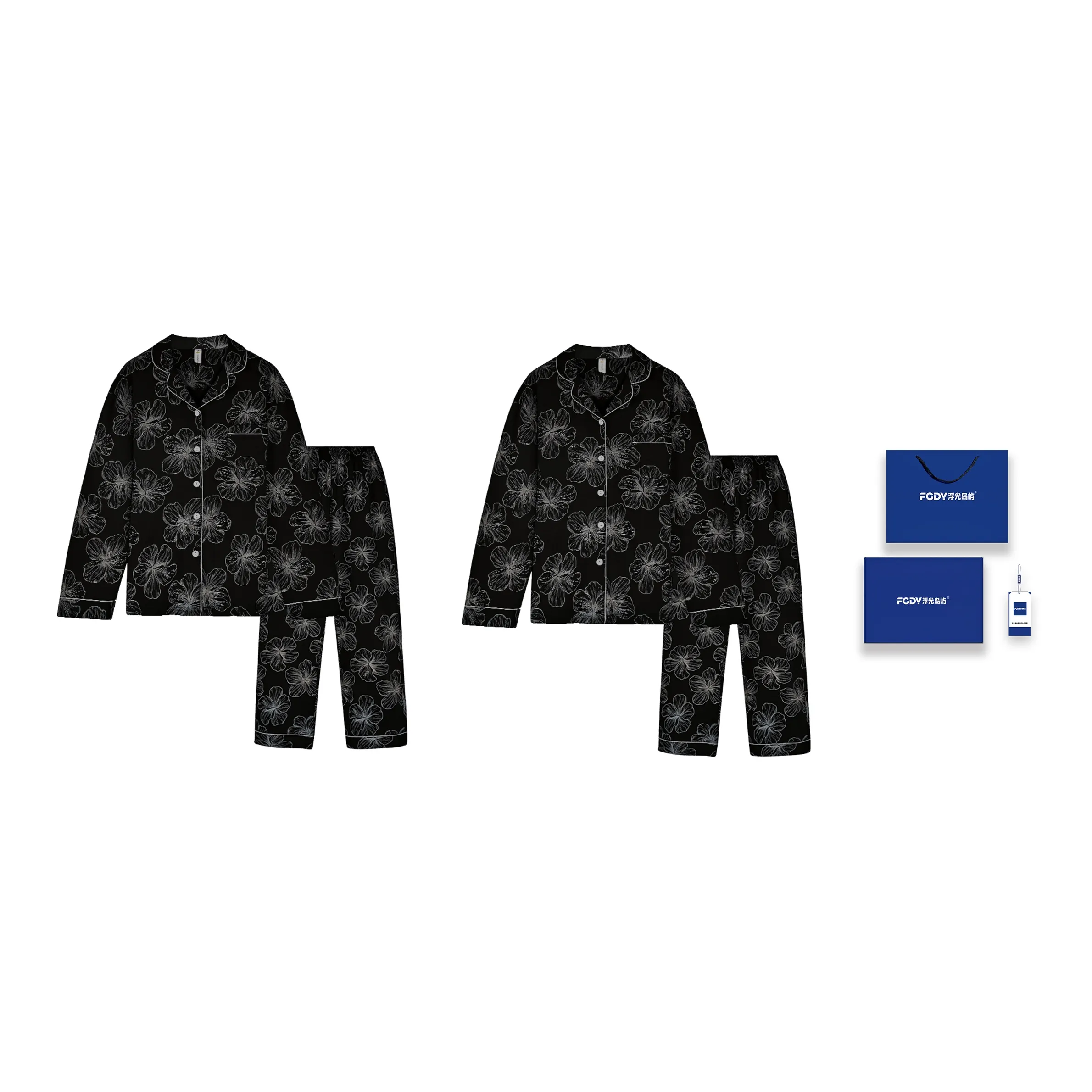 Floating light islands Unisex Pajama Sets