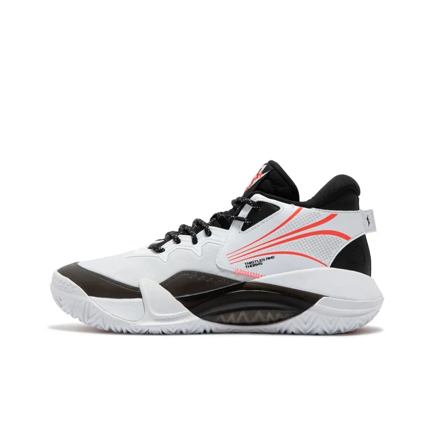 361° Thorns Basketball Shoes Men's Mid Top 361 Degrees White/Obsidian Black