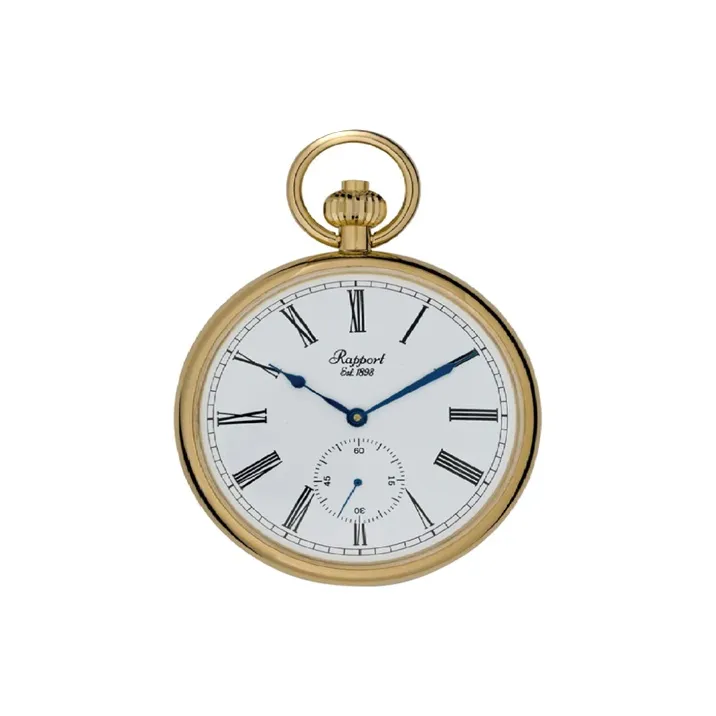 RAPPORT Manual Mechanical Movement Metal Pocket Watch 52mm Unisex Gold