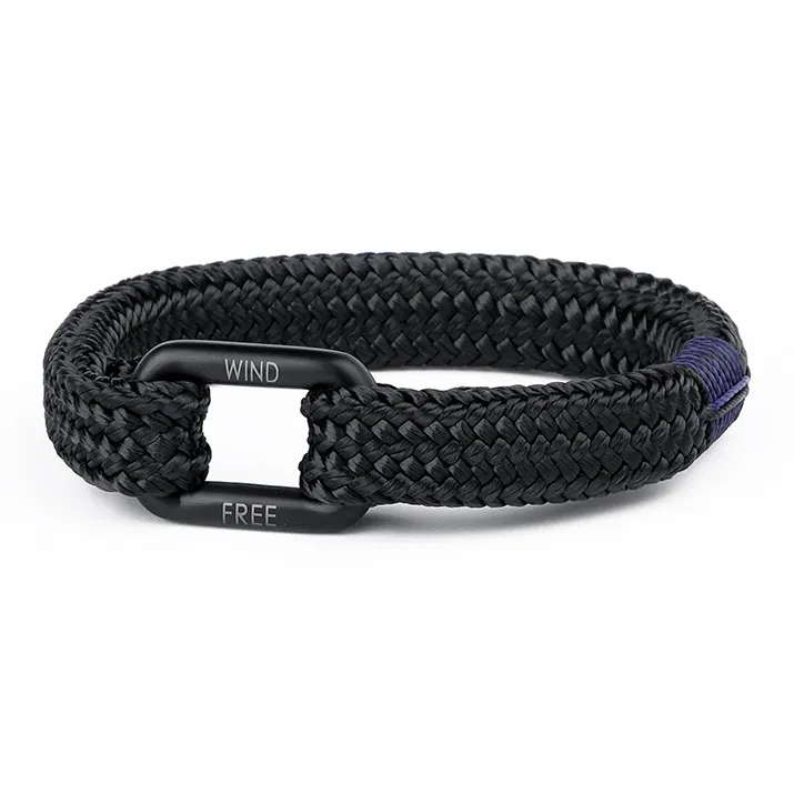 TUBAOSHU Титановая сталь Нейлон Полиэстер Браслет Запястье Шнур Унисекс Черный