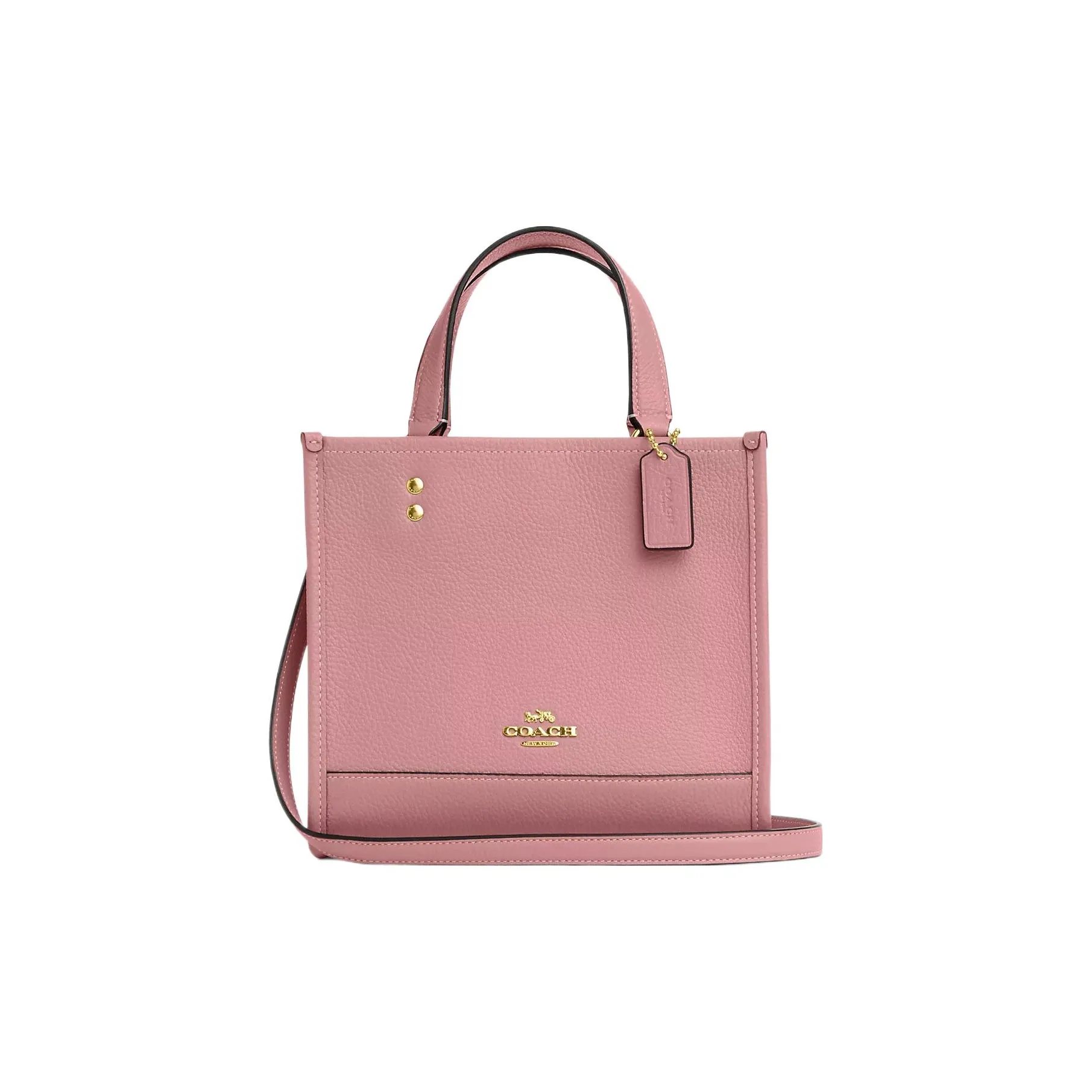 COACH Dempsey Кожа Сумка с боковинами-гармошками Тоут Сумка Сумка для покупок Сумка через плечо Сумка Маленькая Женская Розовая