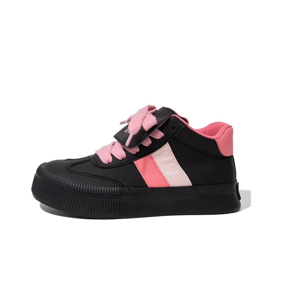 Feiyue Нижняя юбка Устойчивая к истиранию Высокий топ Скейтборд Кроссовки Женские Черный Розовый