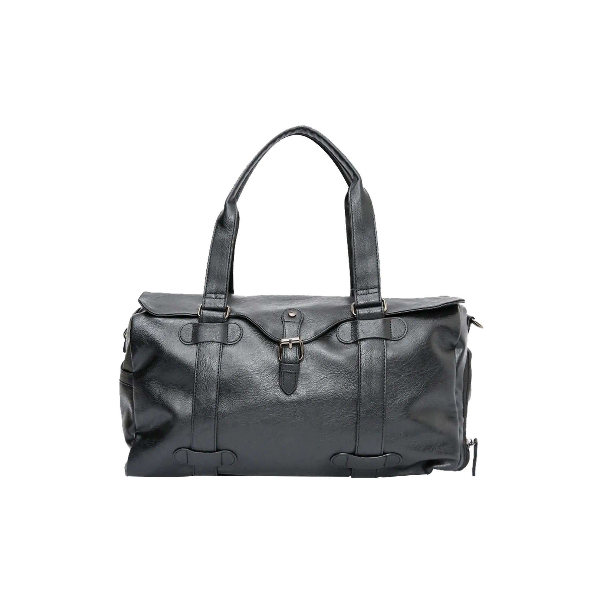 Slazenger PU Luggage Bag, Shoulder Bag, Crossbody Bag, Handbag, Travel Bag Large Size Unisex Black
