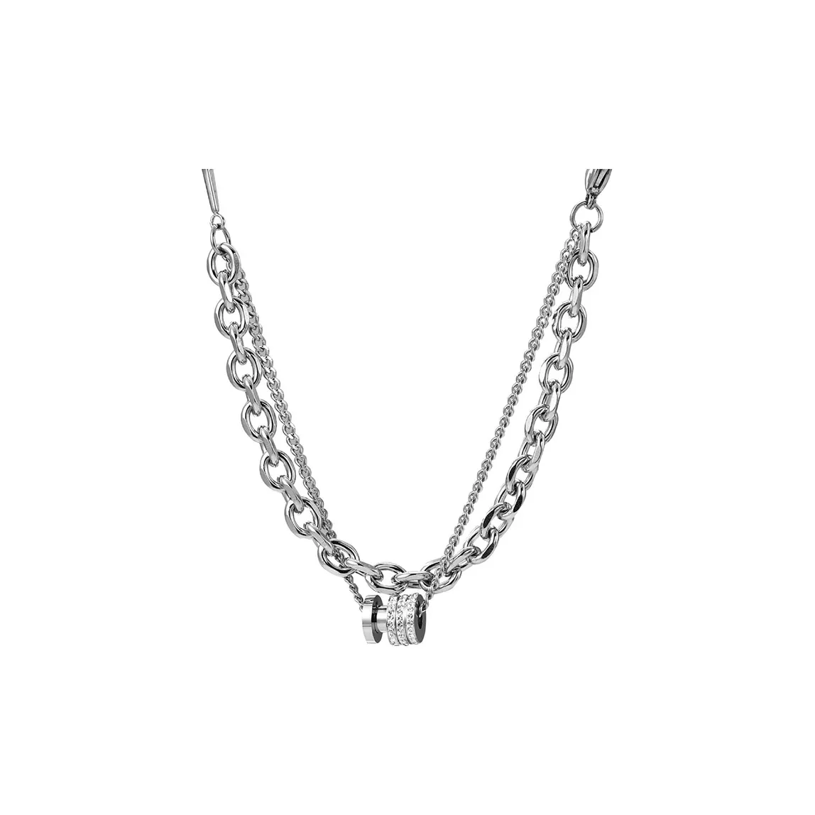 OWO Титановые стальные ожерелья унисекс серебряные