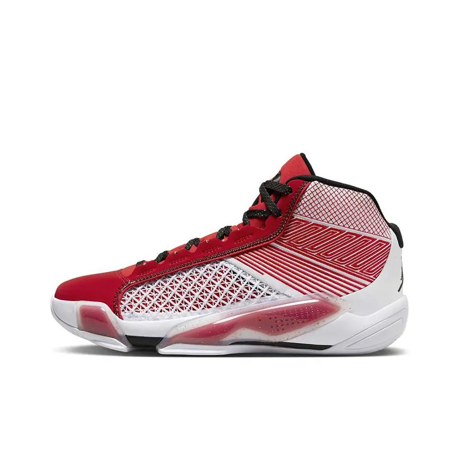 Jordan Air Джордан 38 Противоскользящие Высокие Баскетбольные Кроссовки Мужские Красные Белые Азиатская Версия