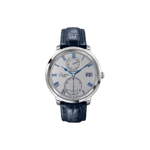 Glashütte Original Ручной Механический Movement Мужские Часы SENATOR 42mm*11,4mm Серебряные