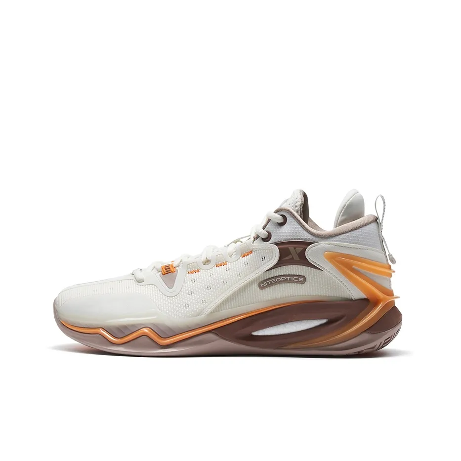 XTEP Light Attack 2 Generations V3 Slip-Resistant Coating Low-Top Basketball Shoes Men's Sail White Lava Orange XTEP Light Attack 2 Generations V3 Противоскользящее покрытие Низкий топ Баскетбольные кроссовки Мужские Парус Белый Лава Оранжевый