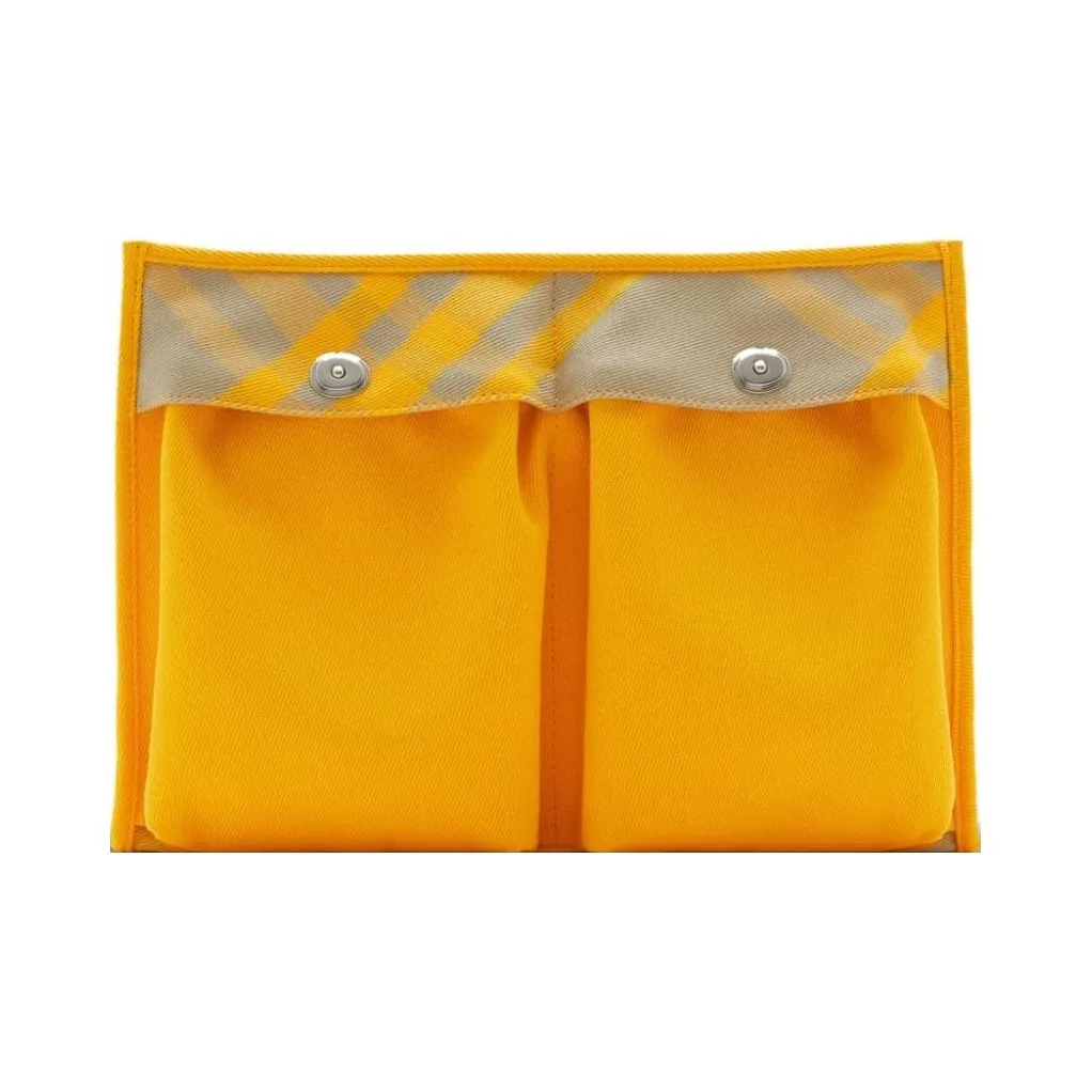 Burberry Cotton Clutch Men's Mustard Yellow & Medium Gray