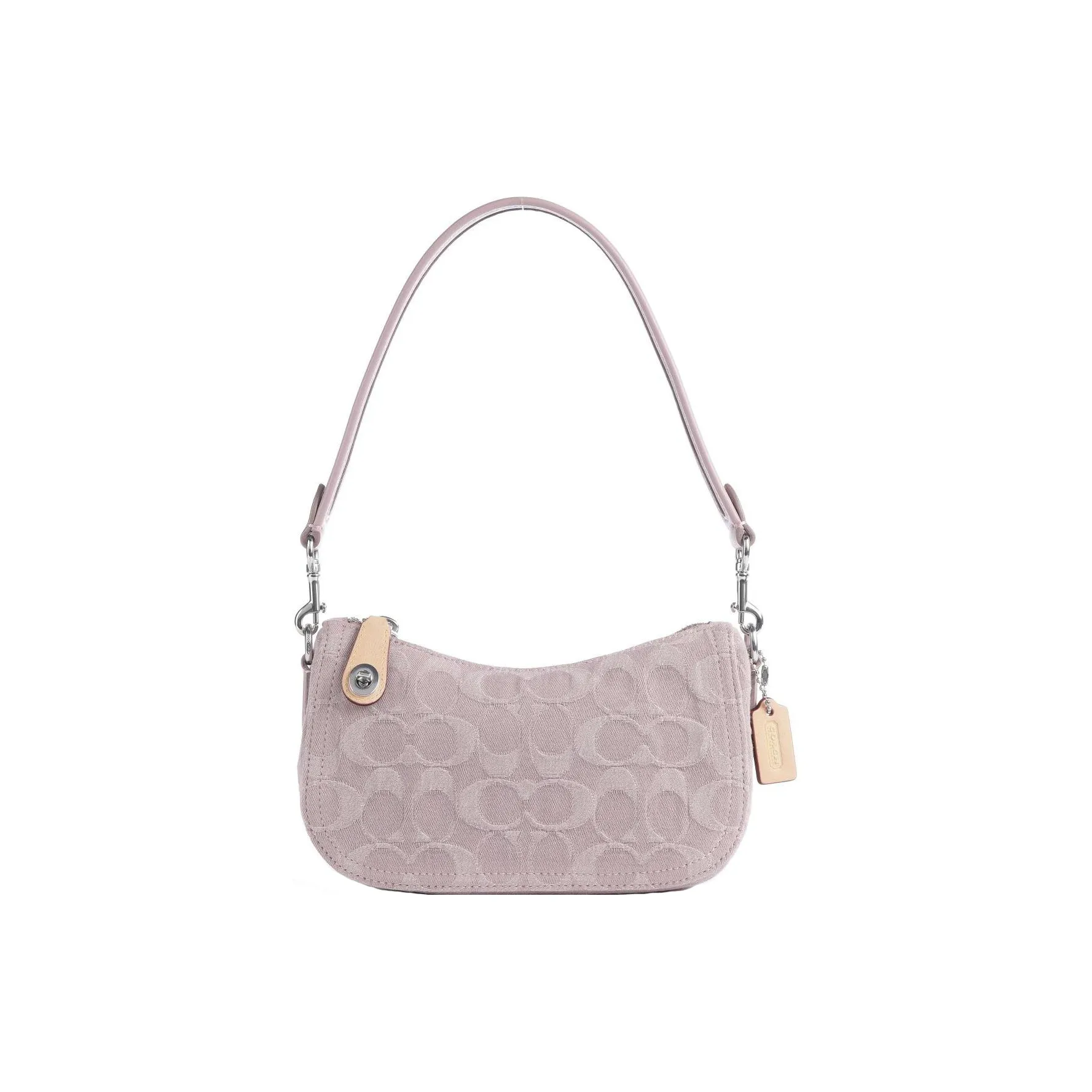 COACH Swinger Canvas With Leather Canvas Bag Crescent Bag Saddle Bag Handbag Shoulder Bag Women's Pink