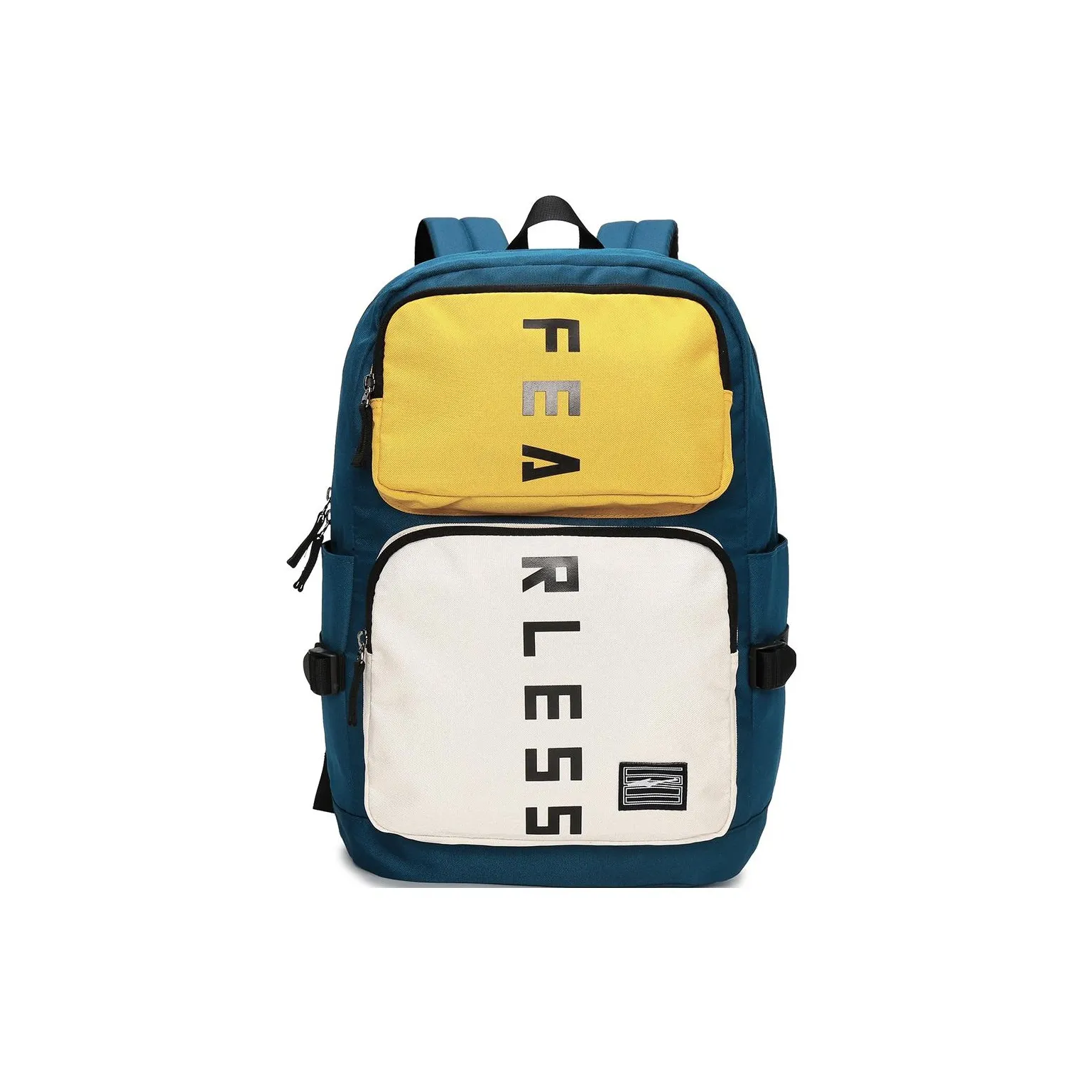 Erke Textile Fabrics Backpack Regular Unisex Peacock Blue & Winter Aconite Yellow & Apricot Khaki