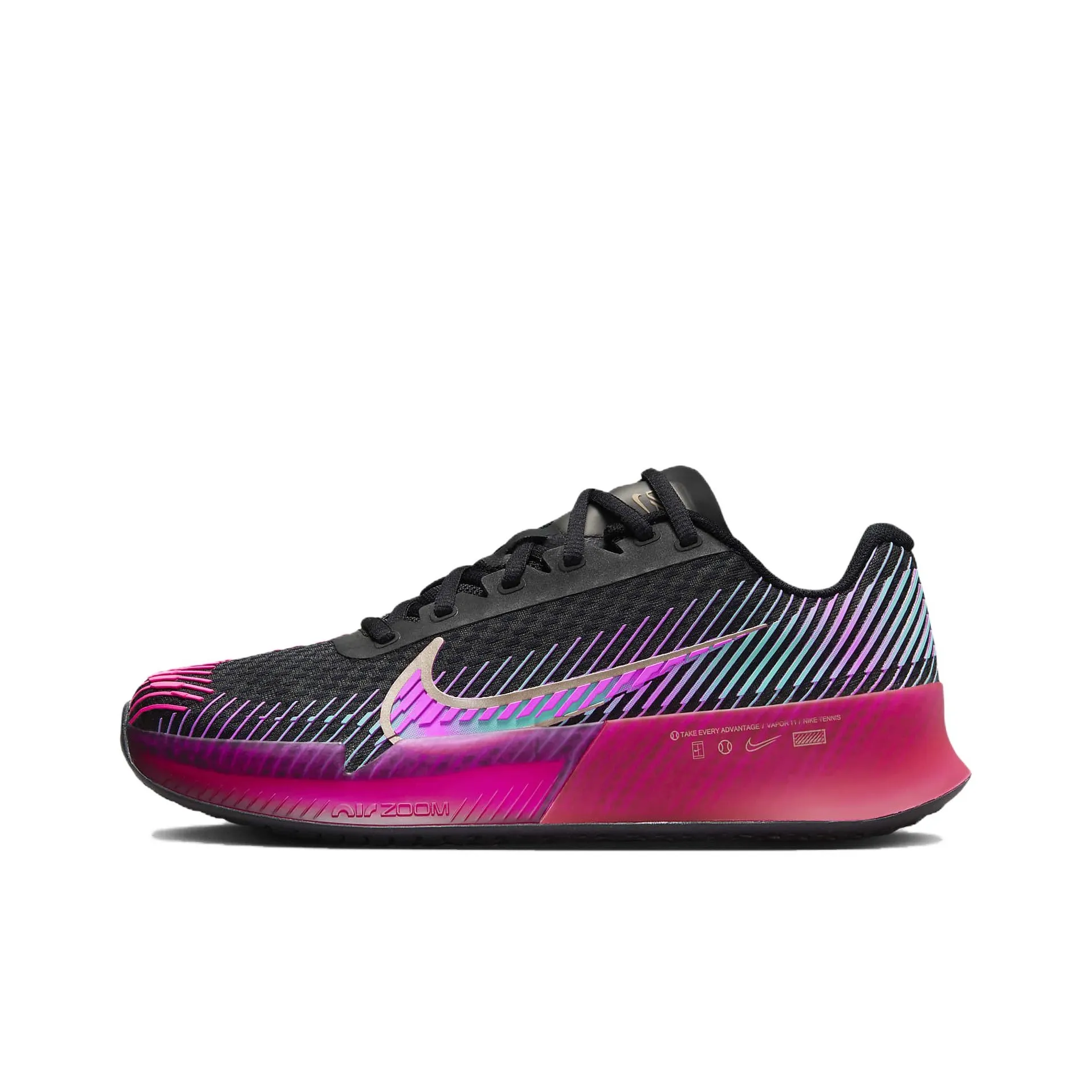 Nike Air Zoom Vapor 11 Premium Hard Court Tennis Shoes 'Black Fireberry Fierce Pink' Women's