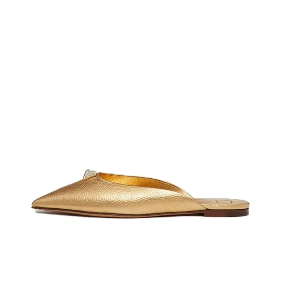 Valentino ROMAN STUD Closed Toe Slippers Women's Gold