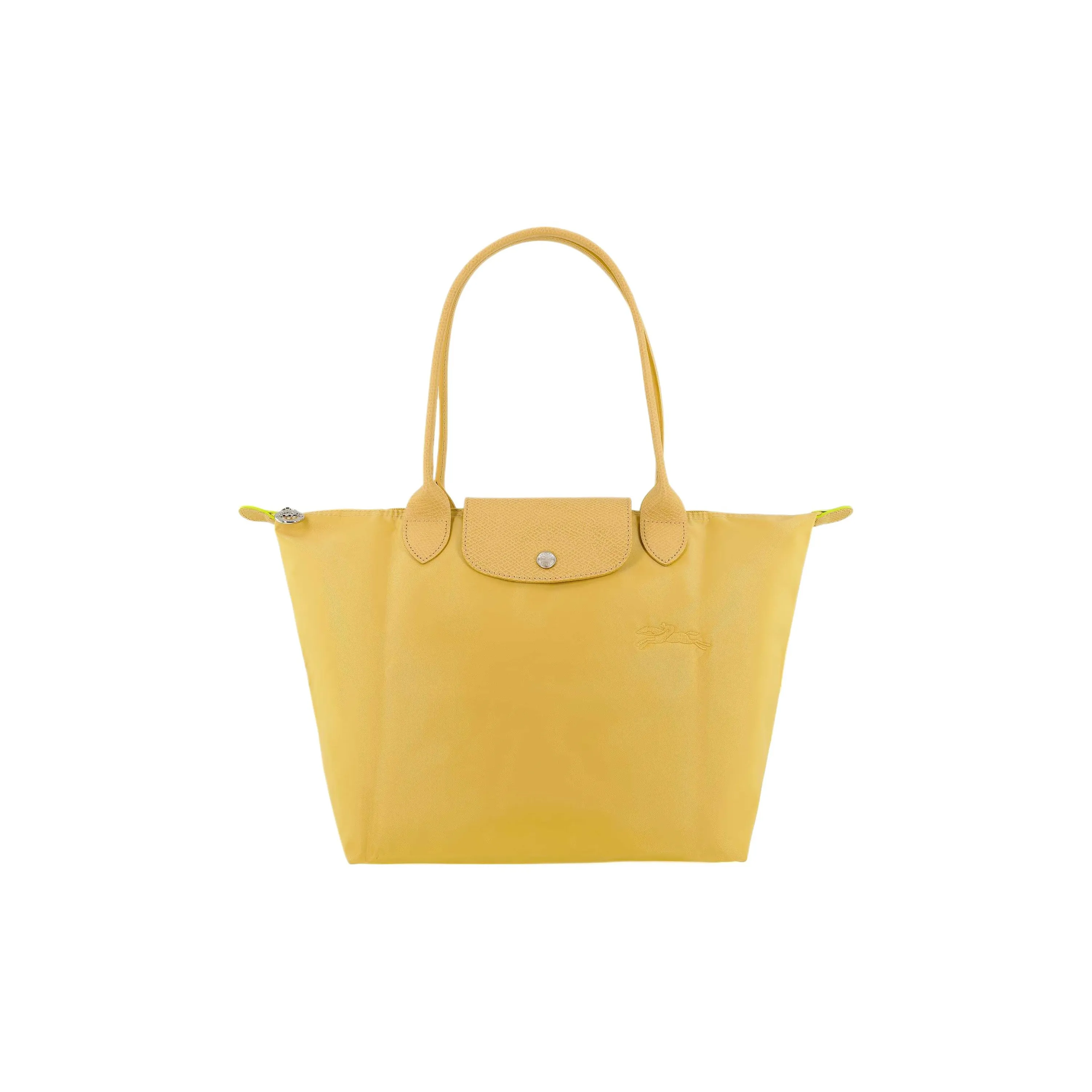 LONGCHAMP Le Pliage Green Polyamide Dumpling Bag Handbag Shoulder Bag Medium Size Women's Wheat Yellow
