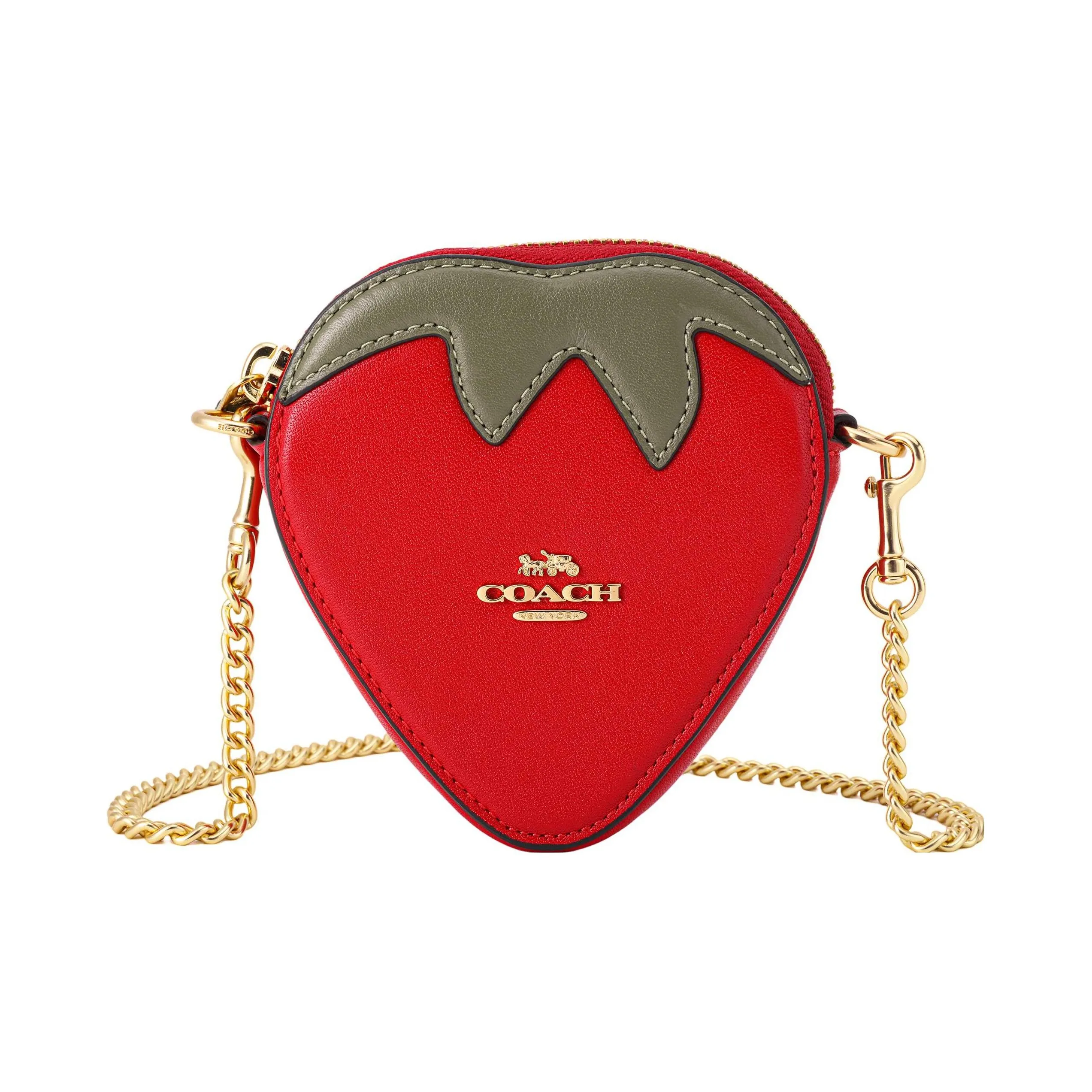 COACH Leather Shoulder Bag, Crossbody Bag, Wallet Regular Women's Red