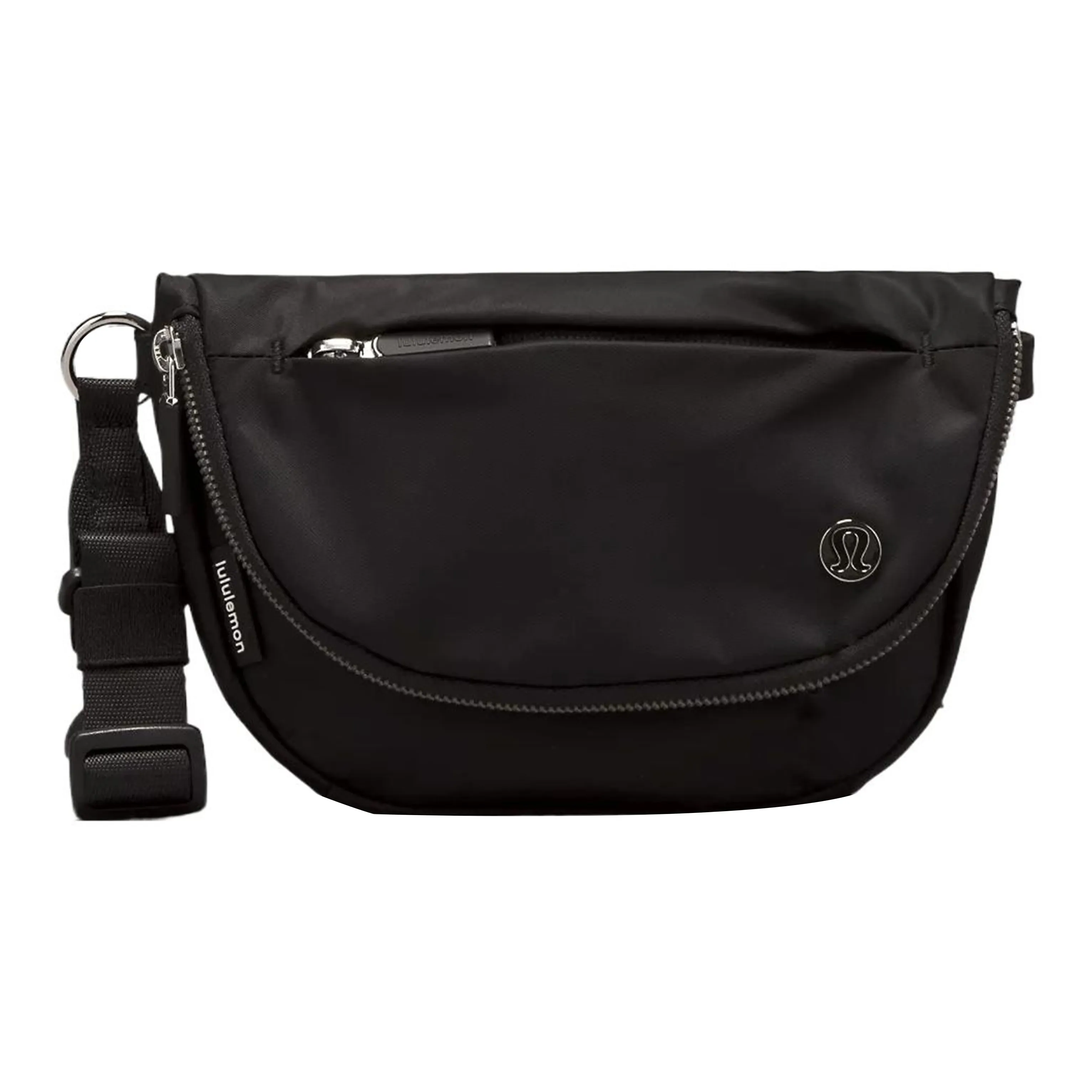 Lululemon Nylon Shoulder Bag, Crossbody Bag Extra Mini Unisex Black & Silver