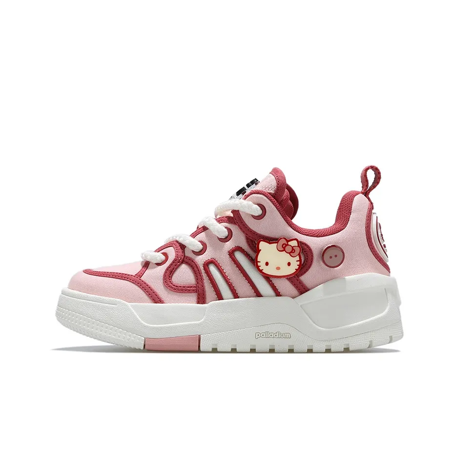 Hello Kitty x Palladium Low Top Skateboard 21IID1854 shoes Women's Pink White