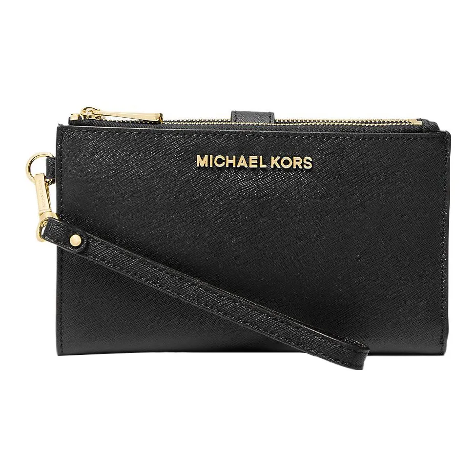 MICHAEL KORS Jet Set Saffiano кожаный кошелек большой мужской черный
