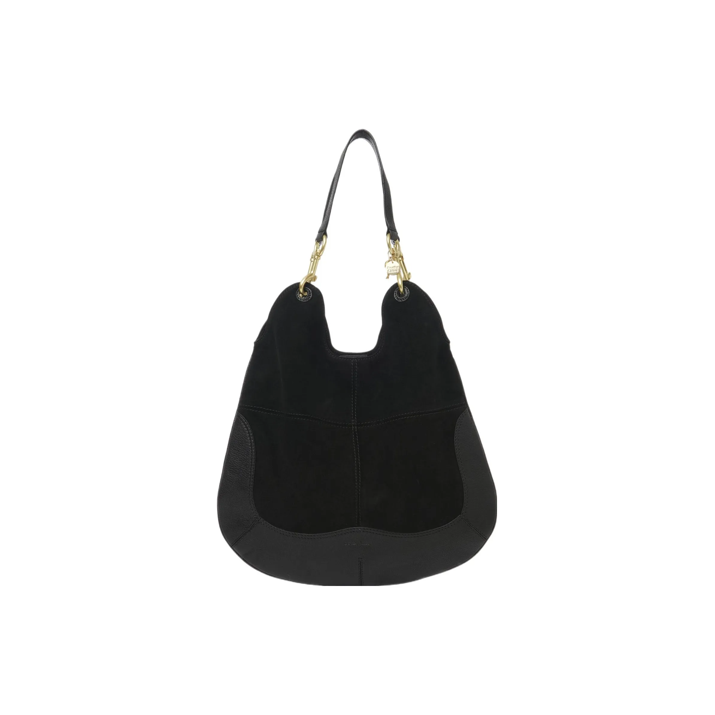 See By Chloe Hana Grained Goatskin With Suede Cow Leather Handbag Women's Black