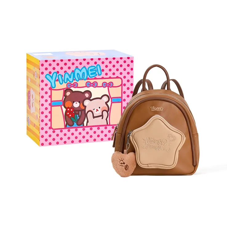 Sound For Life Synthetic Leather Backpack Small Size Women's White/Pink
