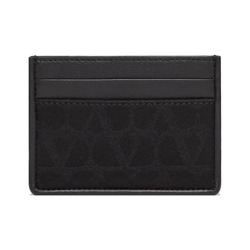 Valentino Garavani Телячья кожа Детали Картхолдер Мужской Черный