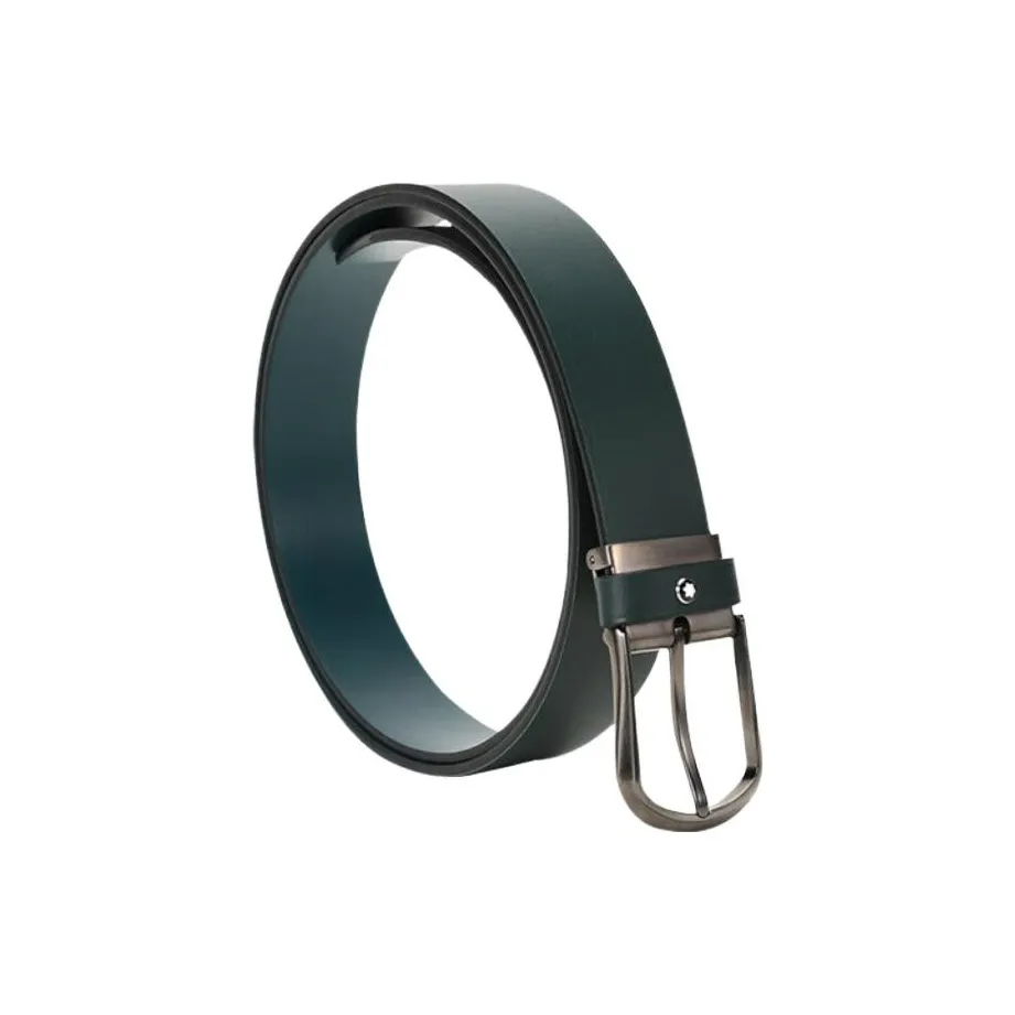 MONTBLANC Ремни из коровьей кожи Мужской Зеленый Ширина 3,5 см