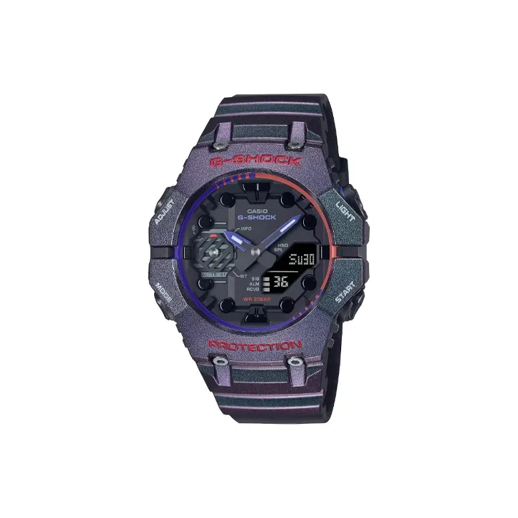CASIO Liquid Crystal Analog Dual Display Series SHOCK Кварцевый механизм Смола Ремешок Часы Мужские Черный Циферблат
