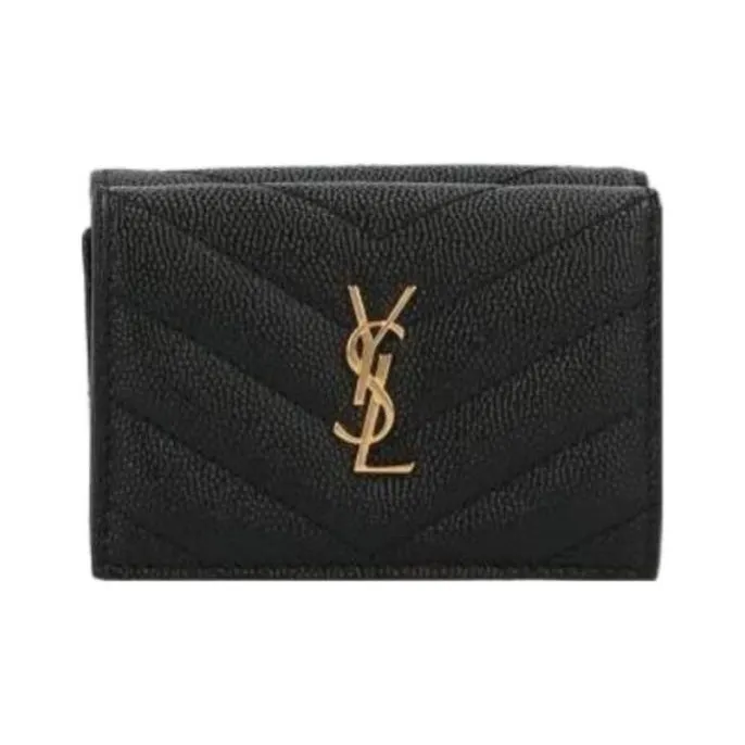 SAINT LAURENT Calfskin Wallet Regular Women's Black
