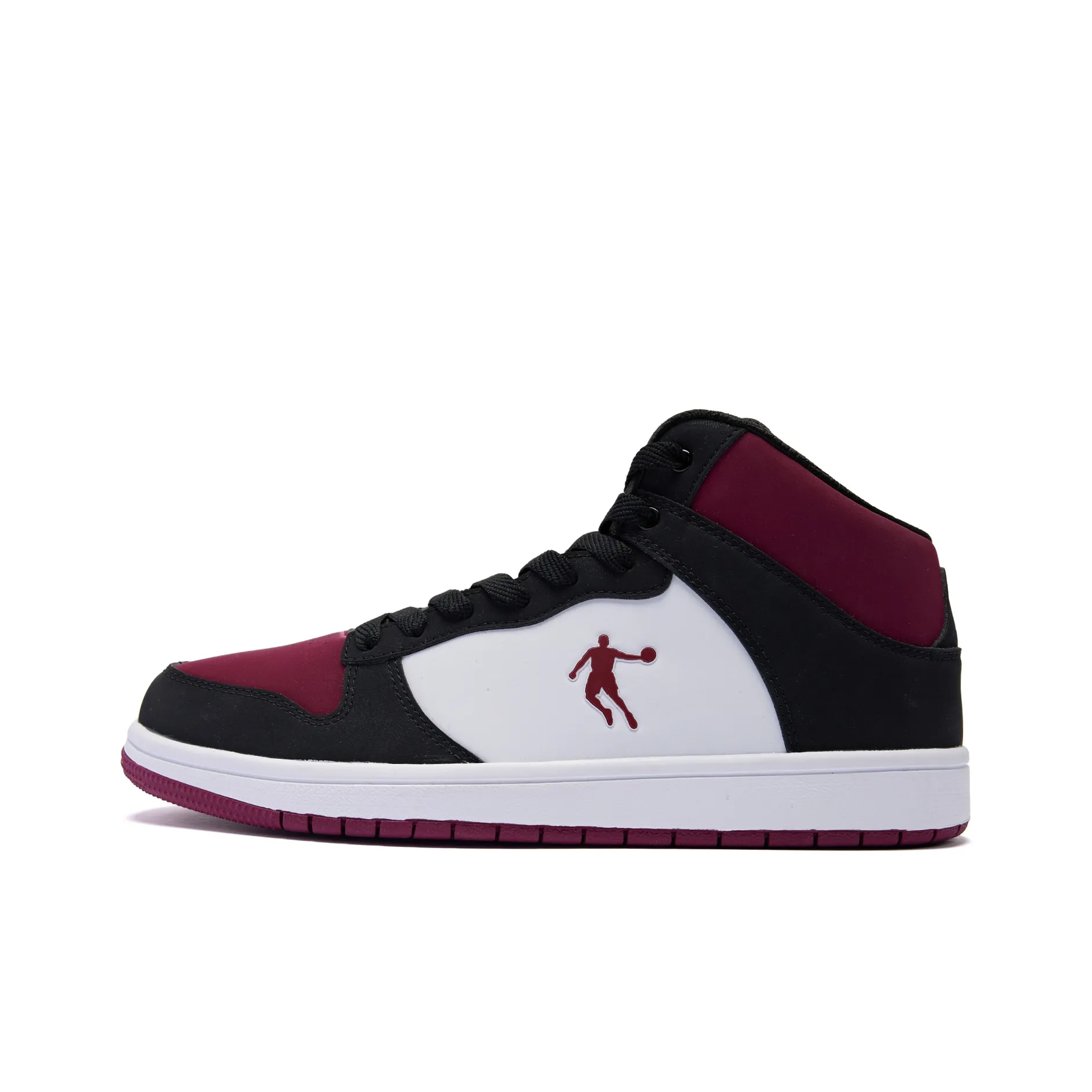 QIAODAN Амортизация Покрытие Увеличение Высоты Легкий Дышащий Высокий Топ Скейтборд Кроссовки Мужские Черный Красный