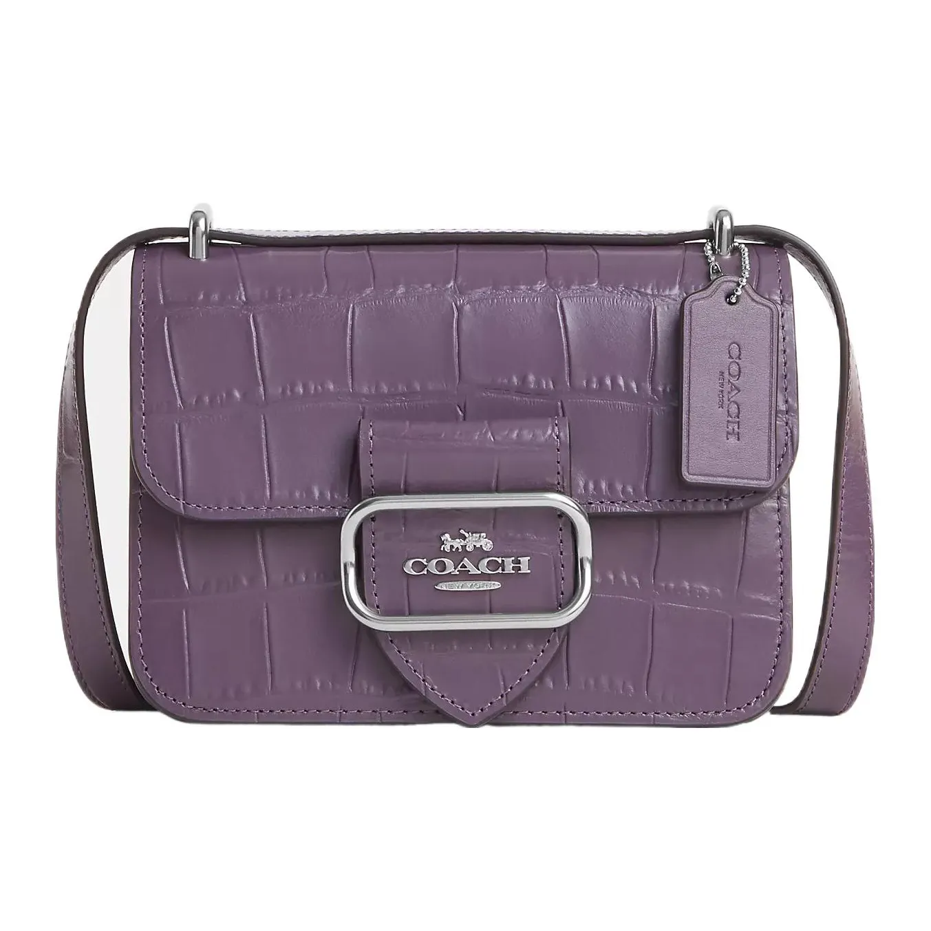 COACH Morgan Leather Shoulder Bag, Crossbody Bag Trumpets Women's Purple