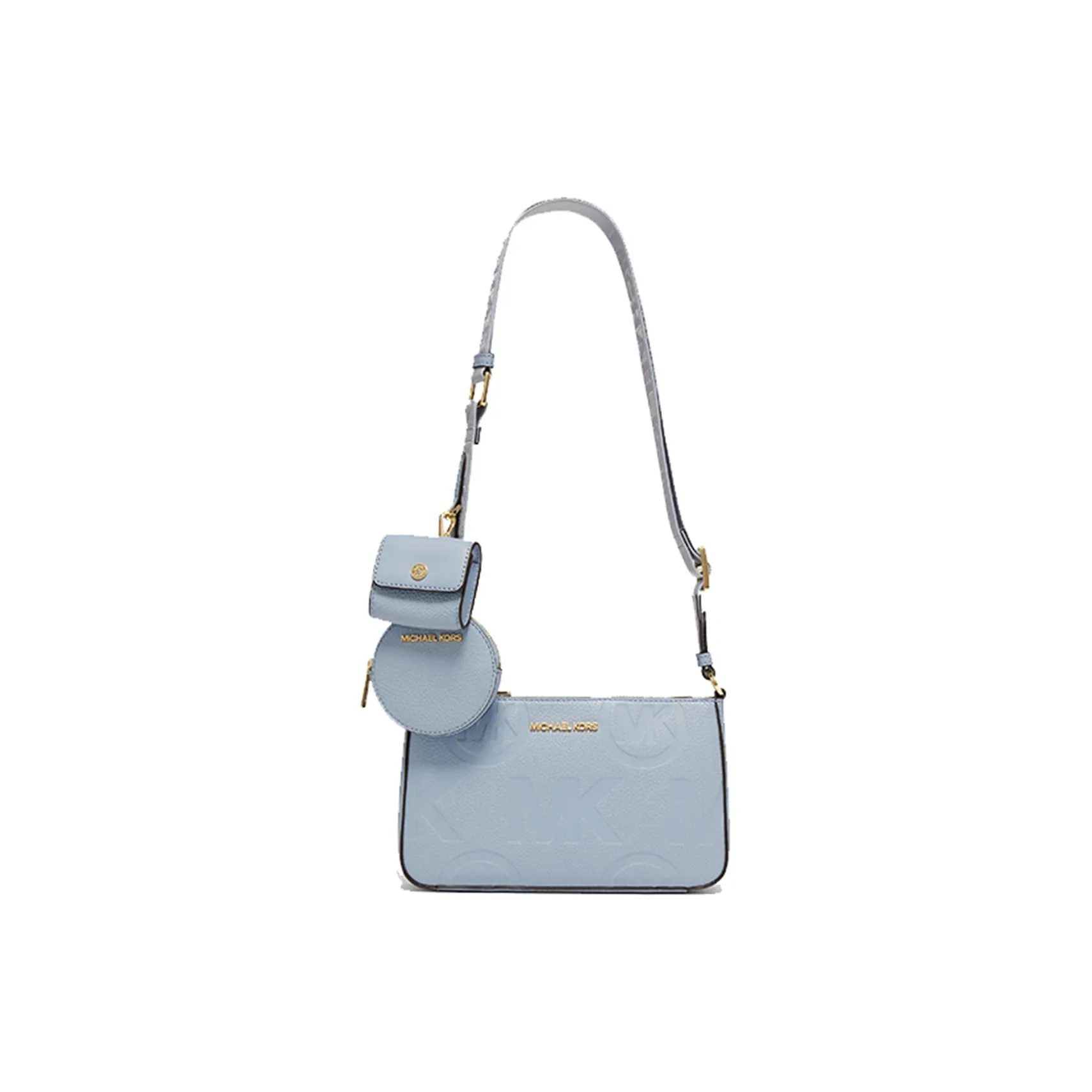 MICHAEL KORS Jet Set Cow Leather 3 in 1 Shoulder Bag, Crossbody Bag Trumpets Women's Light Blue