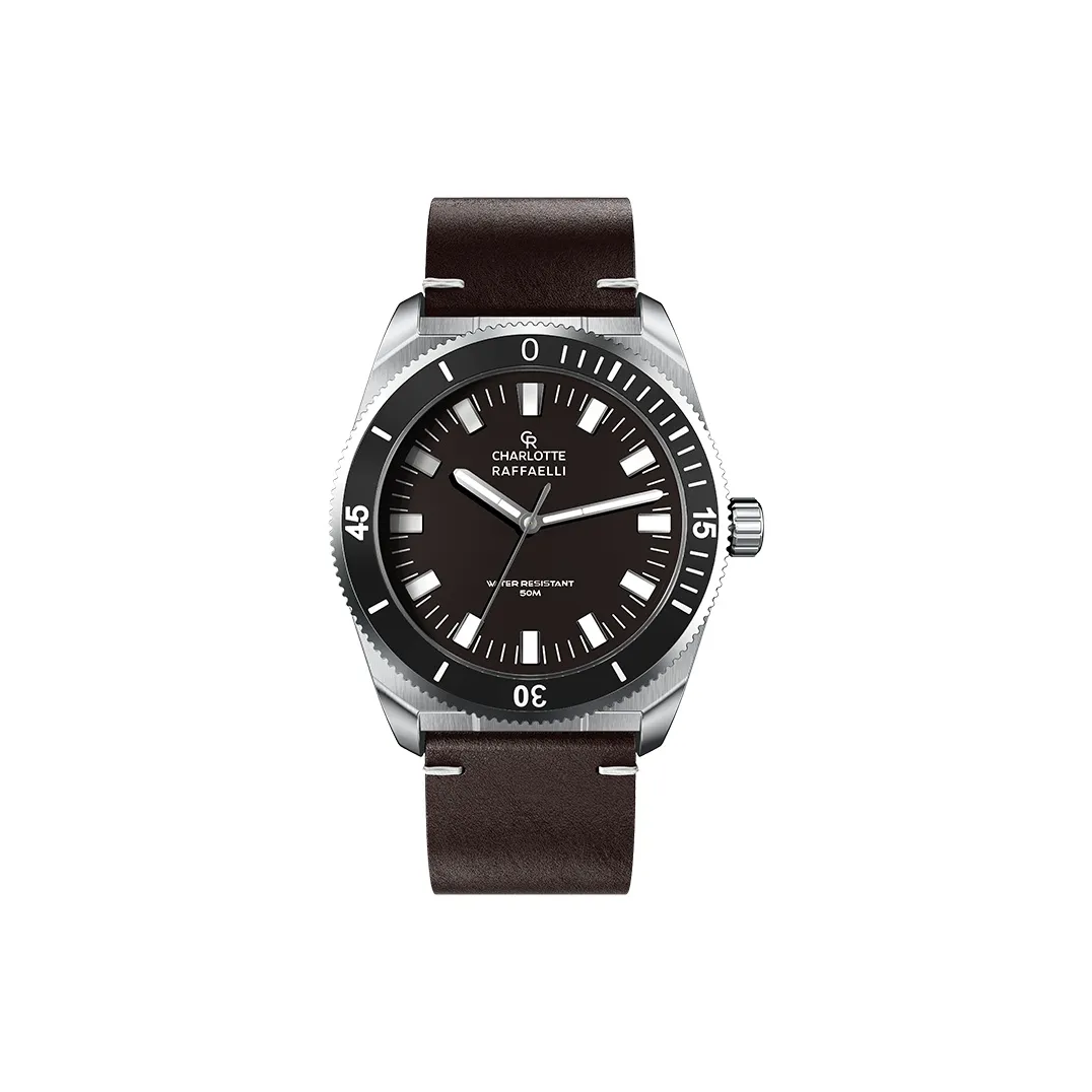 CHARLOTTE RAFFAELLI· Quartz Edge Trend Series Дайвинг Циферблат Черный воин Наручные часы Кварцевый механизм