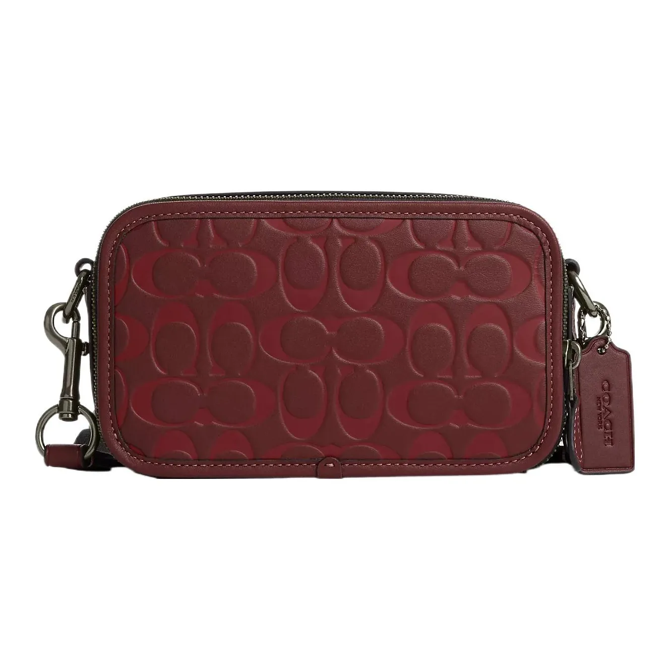 COACH Calfskin Shoulder Bag, Crossbody Bag Small Size Women's Burgundy