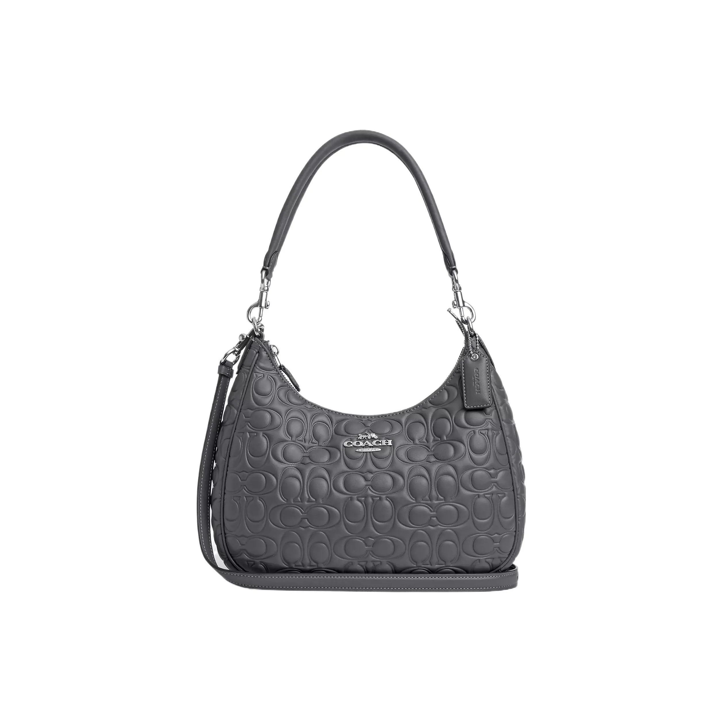 COACH Teri Leather Shoulder Bag, Handbag, Shoulder Bag Women's Gray