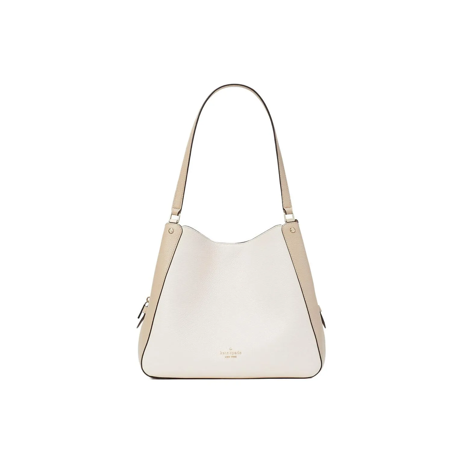 Kate Spade Leila Litchi Grain Leather Shoulder Bag Medium Size Women's Light Sand Multicolor
