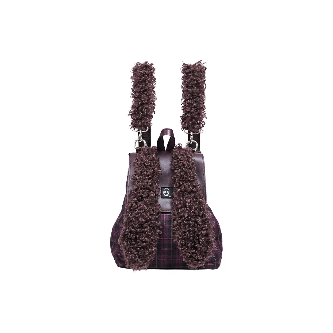 REBIRTH Imitation Denim Canvas Backpack Large Size Women's Fragrance Grey Rabbit Burgundy Rabbit