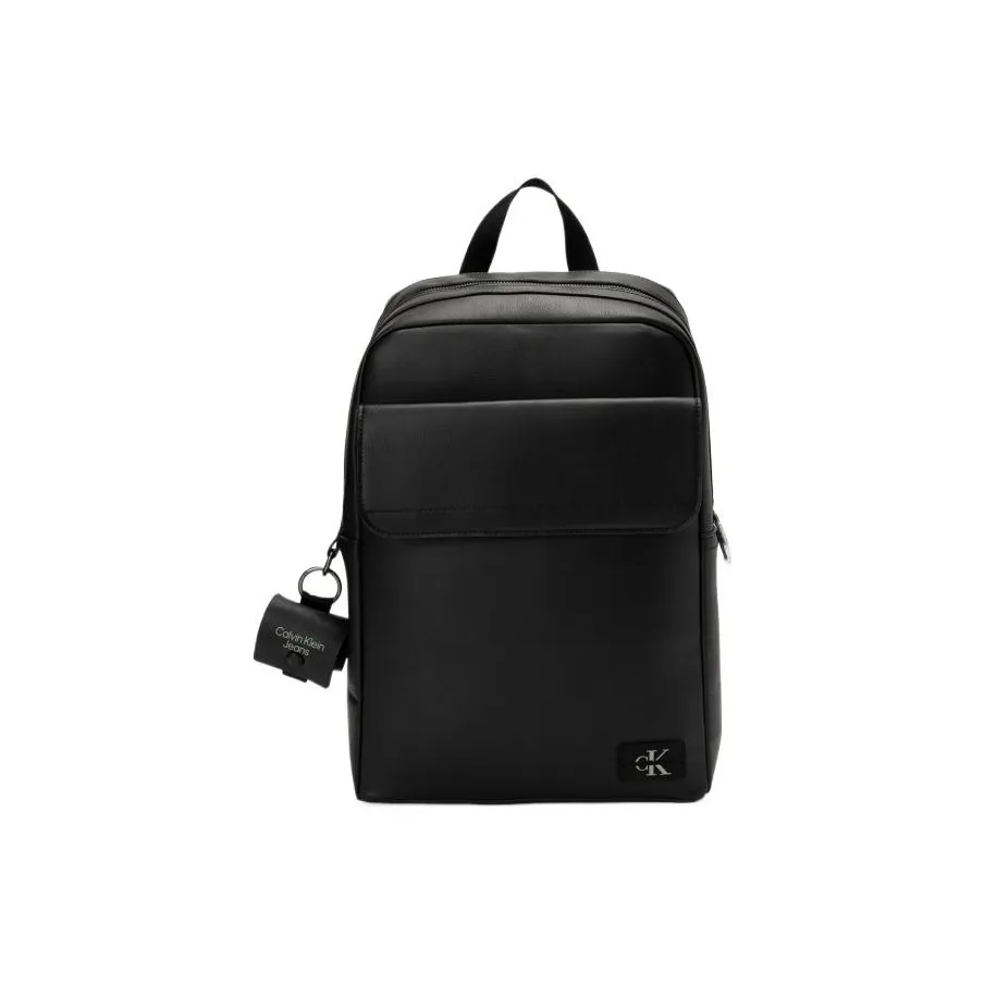 CALVIN KLEIN Leather Backpack Regular Men's Black
