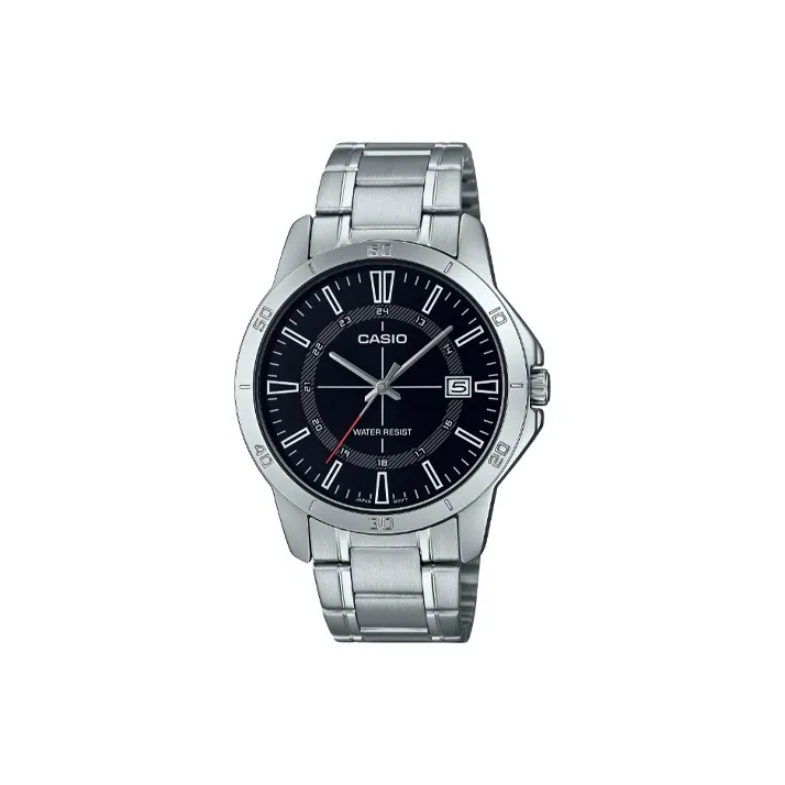 CASIO Кварцевый механизм нержавеющая сталь ремешок мужские часы черный циферблат