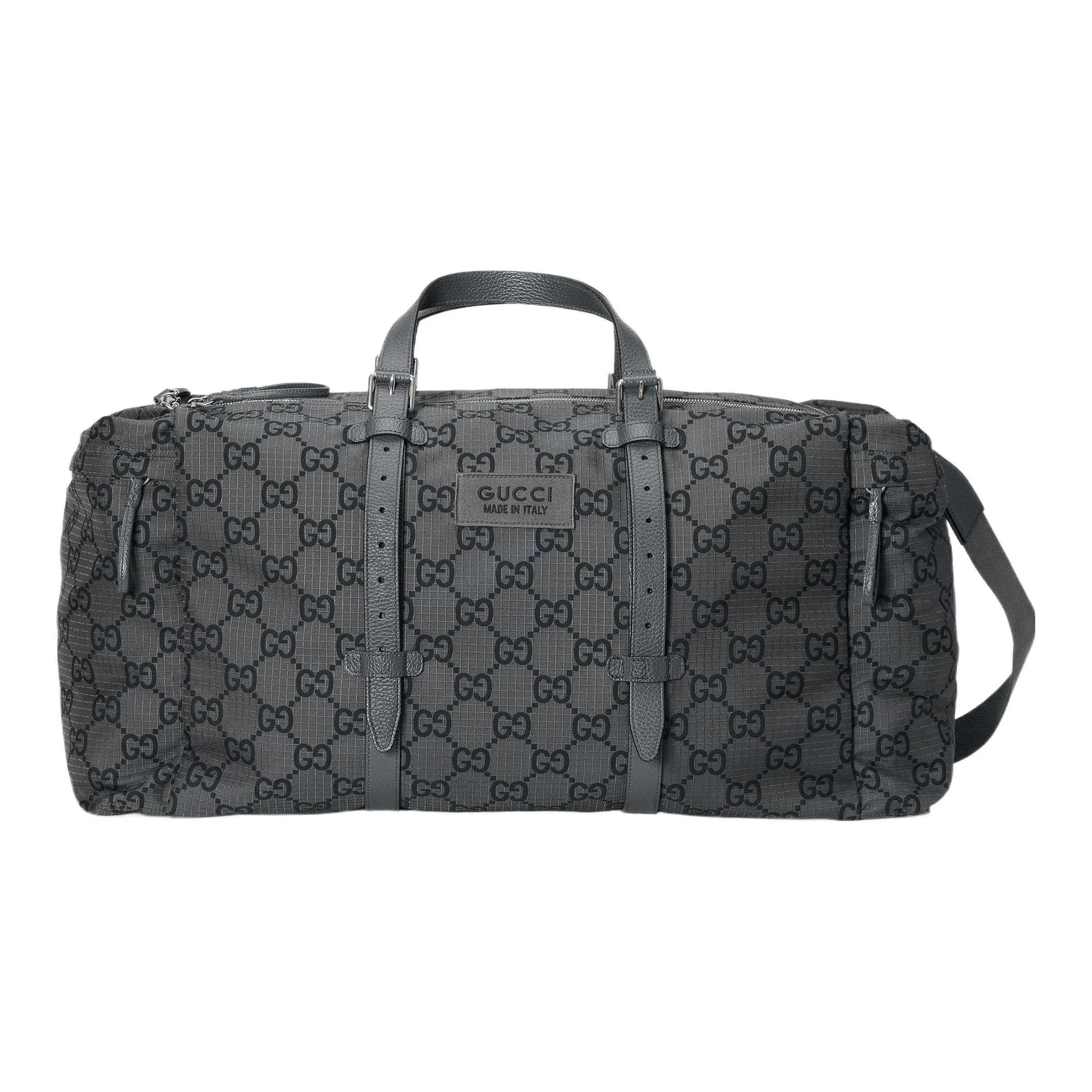 GUCCI Recycled Polyester One Shoulder Handbag, Crossbody Bag, Travel Bag Men's Dark Gray & Black