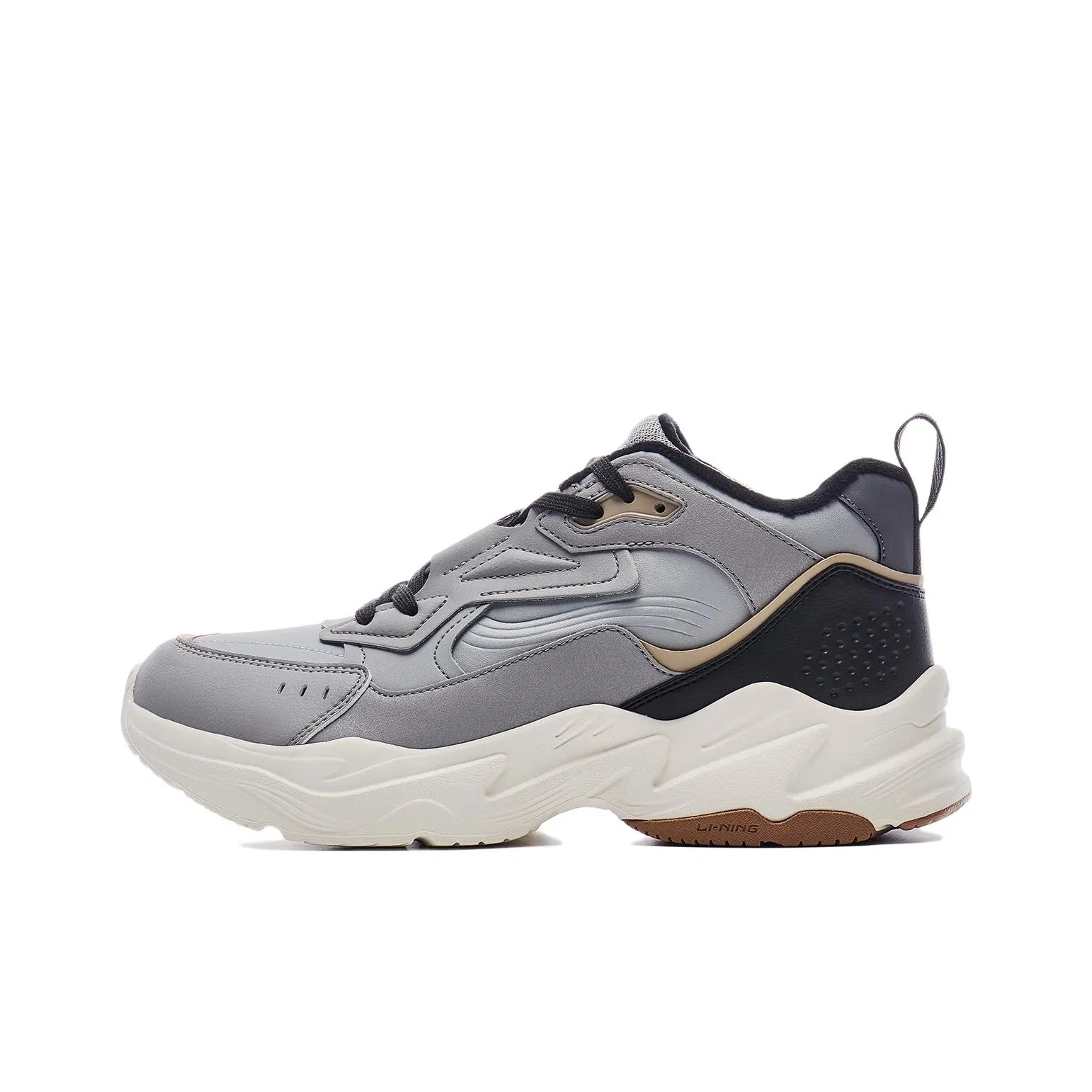 LINING Defender Амортизация Износостойкий MID Топ Casual Мужской Shark Серый