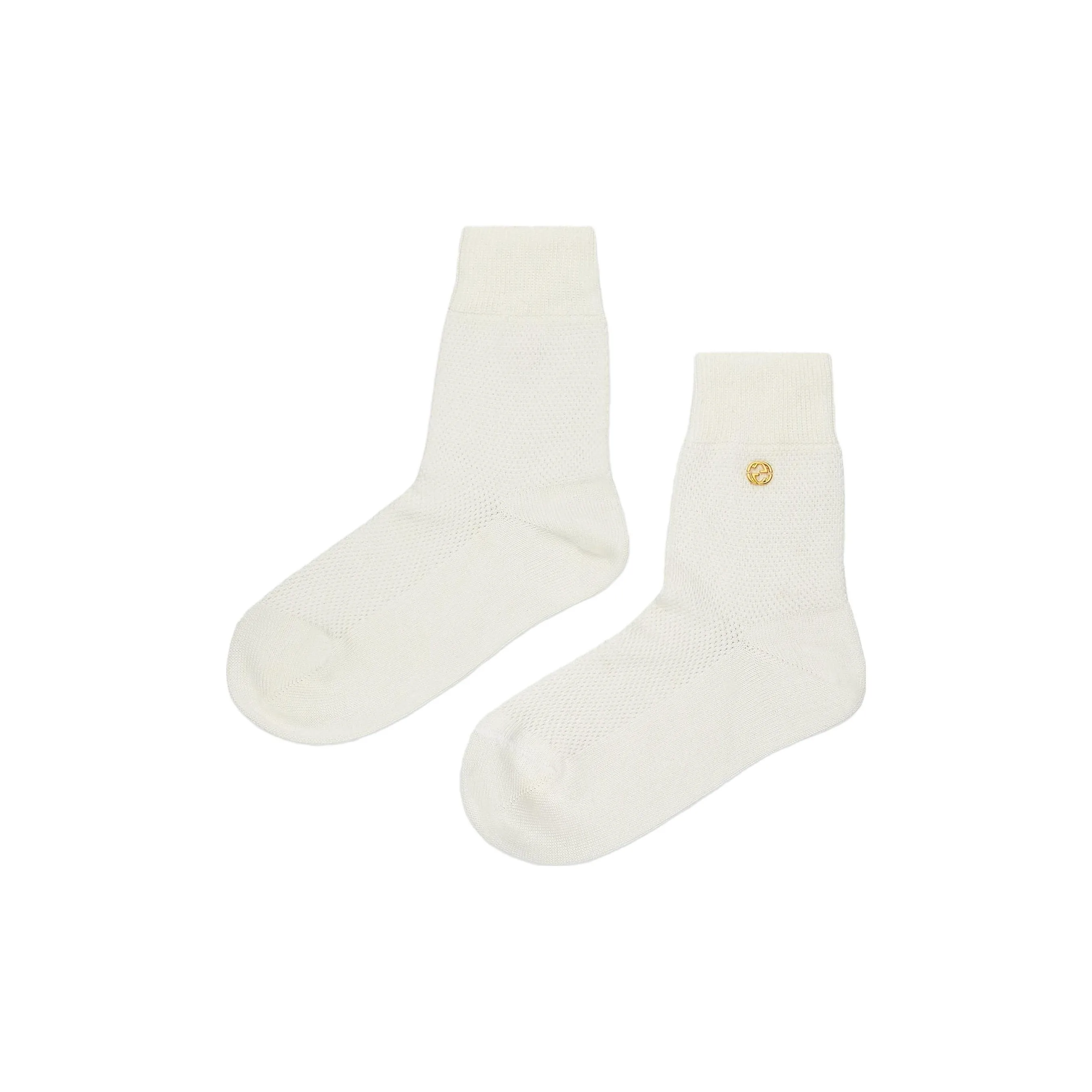 GUCCI Mid Calf Socks Unisex 1 Pack White