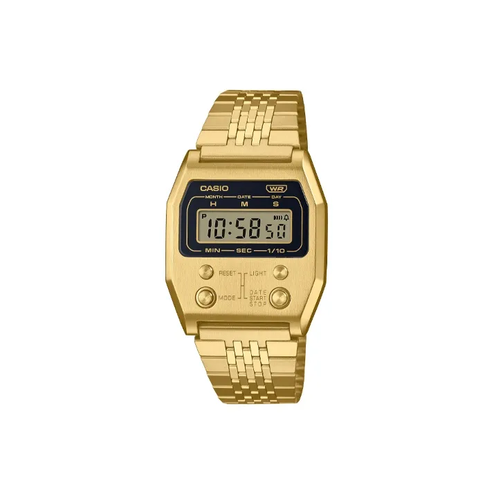 CASIO Кварцевый механизм нержавеющая сталь ремешок мужские часы черный циферблат модель A1100G 5