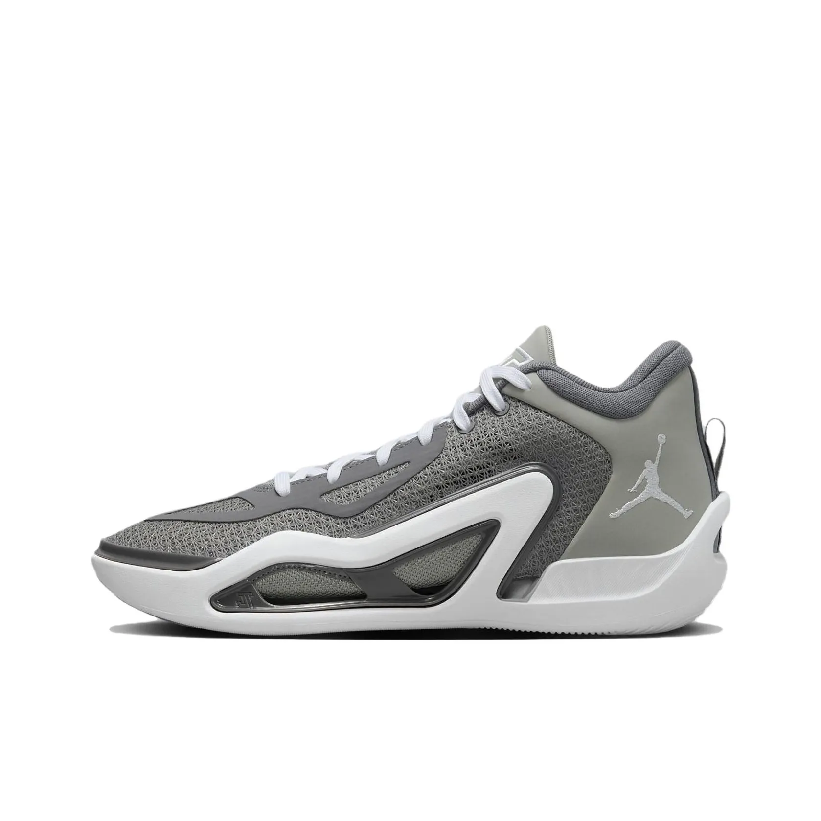 Jordan Tatum 1 Slip Resistant Mid Top Basketball Shoes Men's Gray Foreign Version