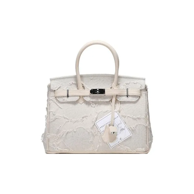 Emotional World Canvas With Polyester Canvas Bag Handbags Large Size Women's White/Pink/Black