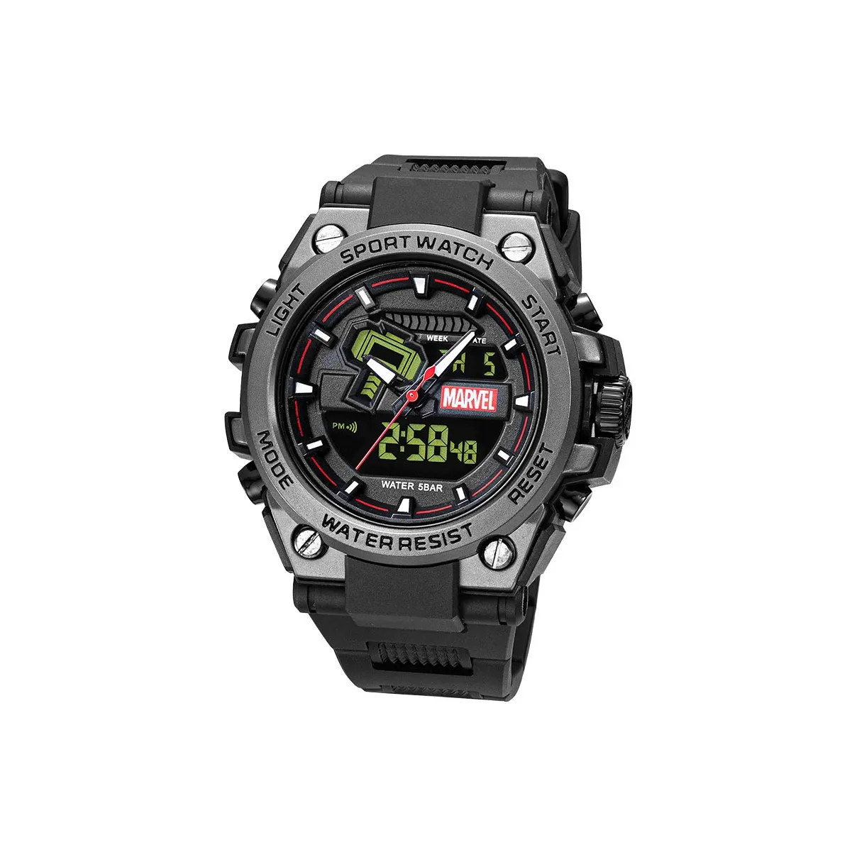 MARVEL Электронный + Кварц Мужские часы Energy Collection 52мм*50,5мм*17мм Серый