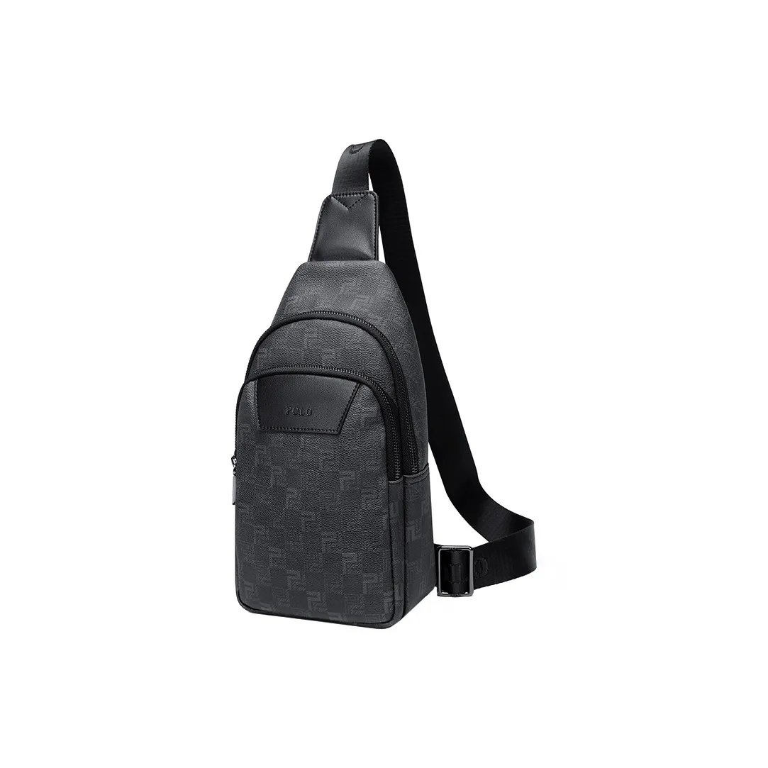 POLO PVC Sling Bag Large Men's Black