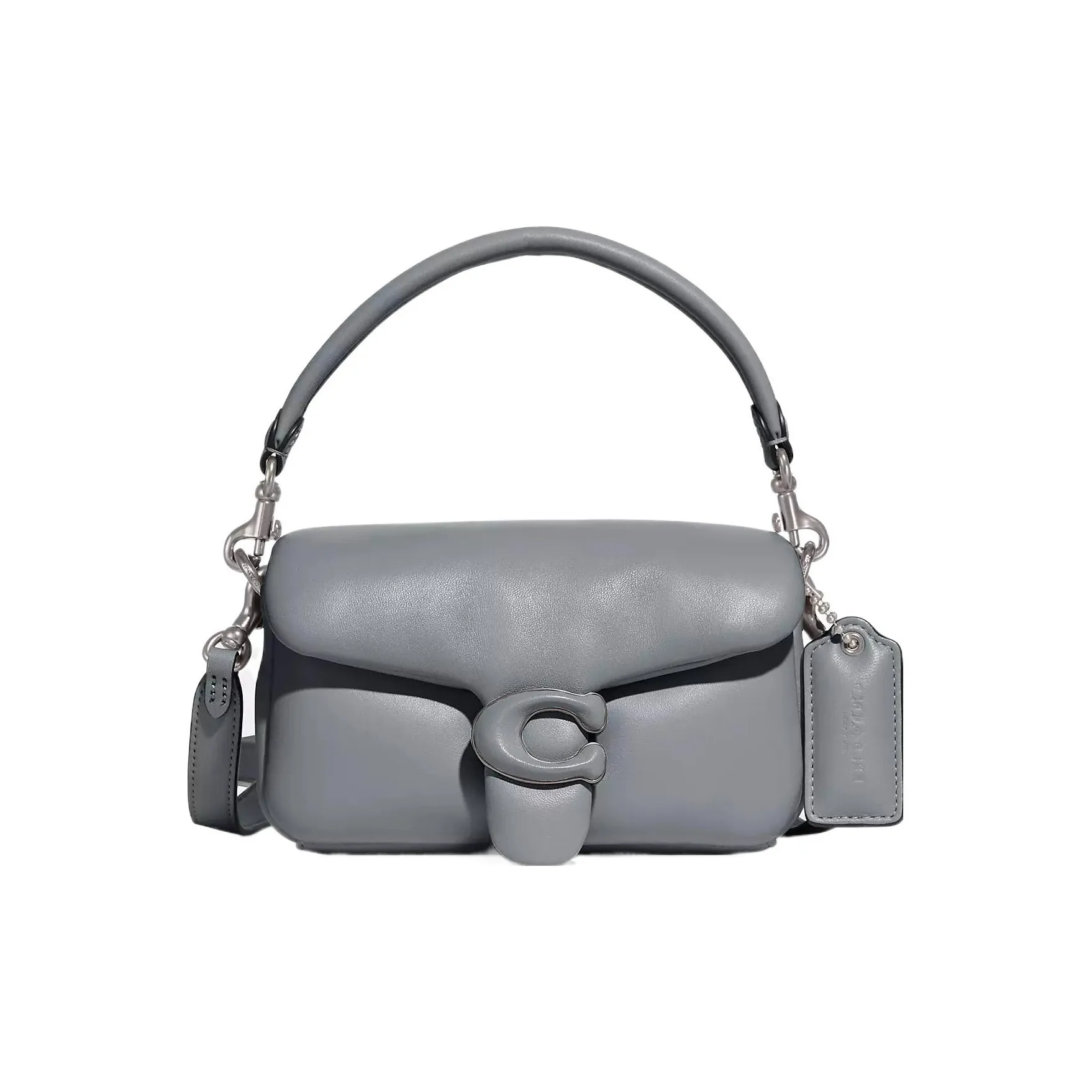 COACH Pillow Nappa Leather Pillow Bag Handbag, Shoulder Bag Trumpets Women's Gray